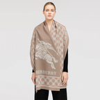 Burberry Equestrian Knight Wool & Cashmere Scarf – Beige