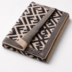 Fendi FF Monogram Wool Blend Scarf – Black & Beige