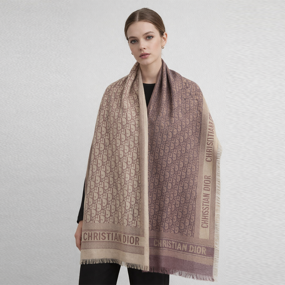 Christian Dior Oblique Wool & Cashmere Scarf