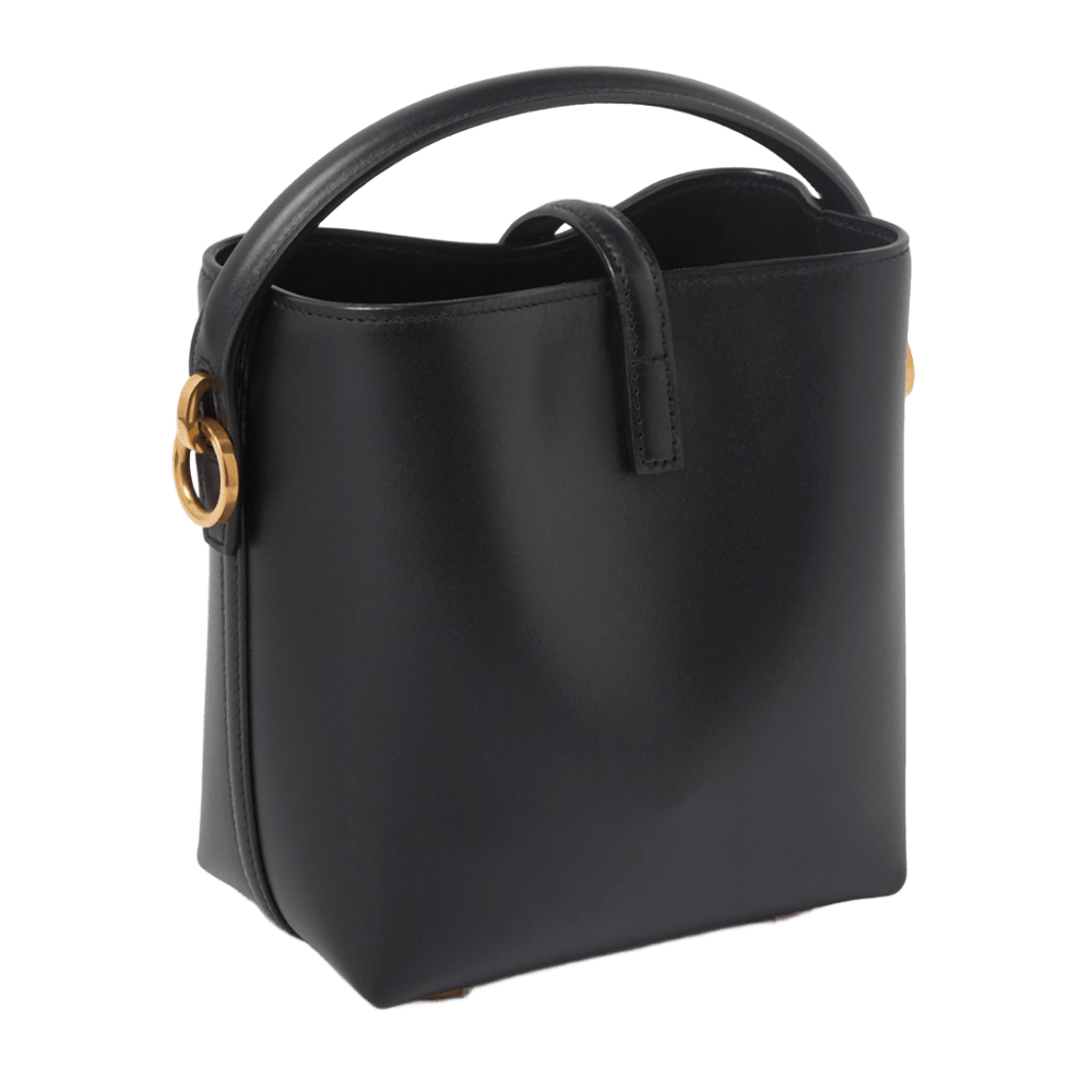 Saint Laurent Le 37 Mini Leather Bucket Bag Black
