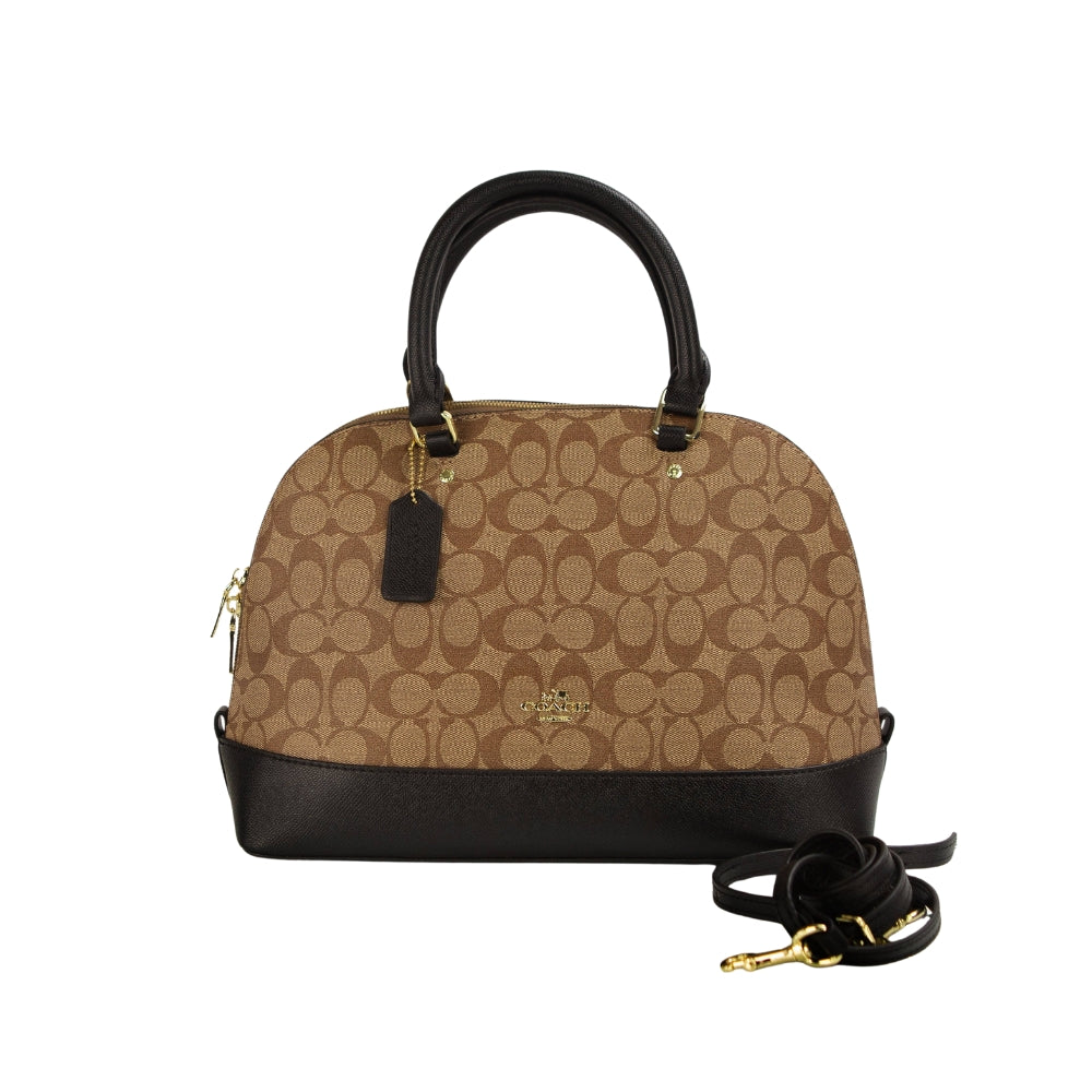 Coach Medium Bennett Satchel – Khaki/Saddle Cross grain Leather