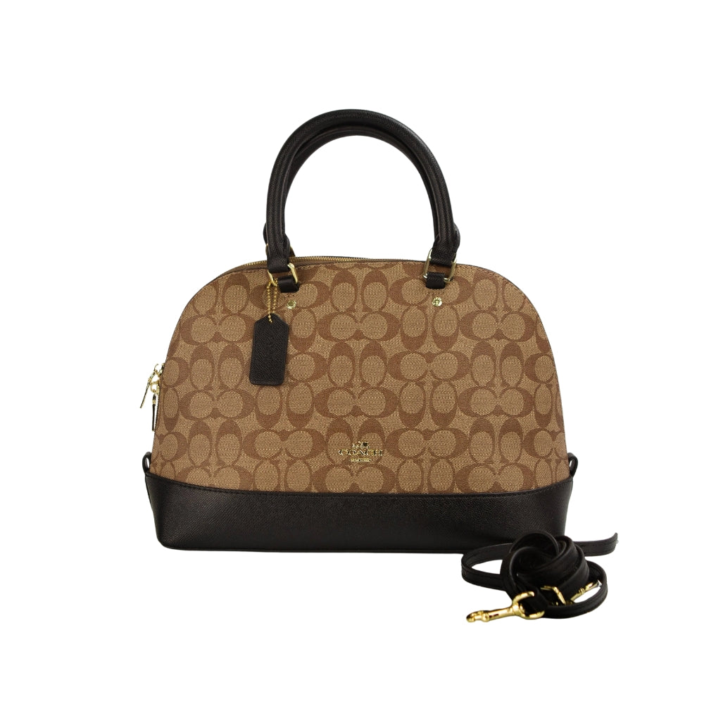 Coach Medium Bennett Satchel – Khaki/Saddle Cross grain Leather