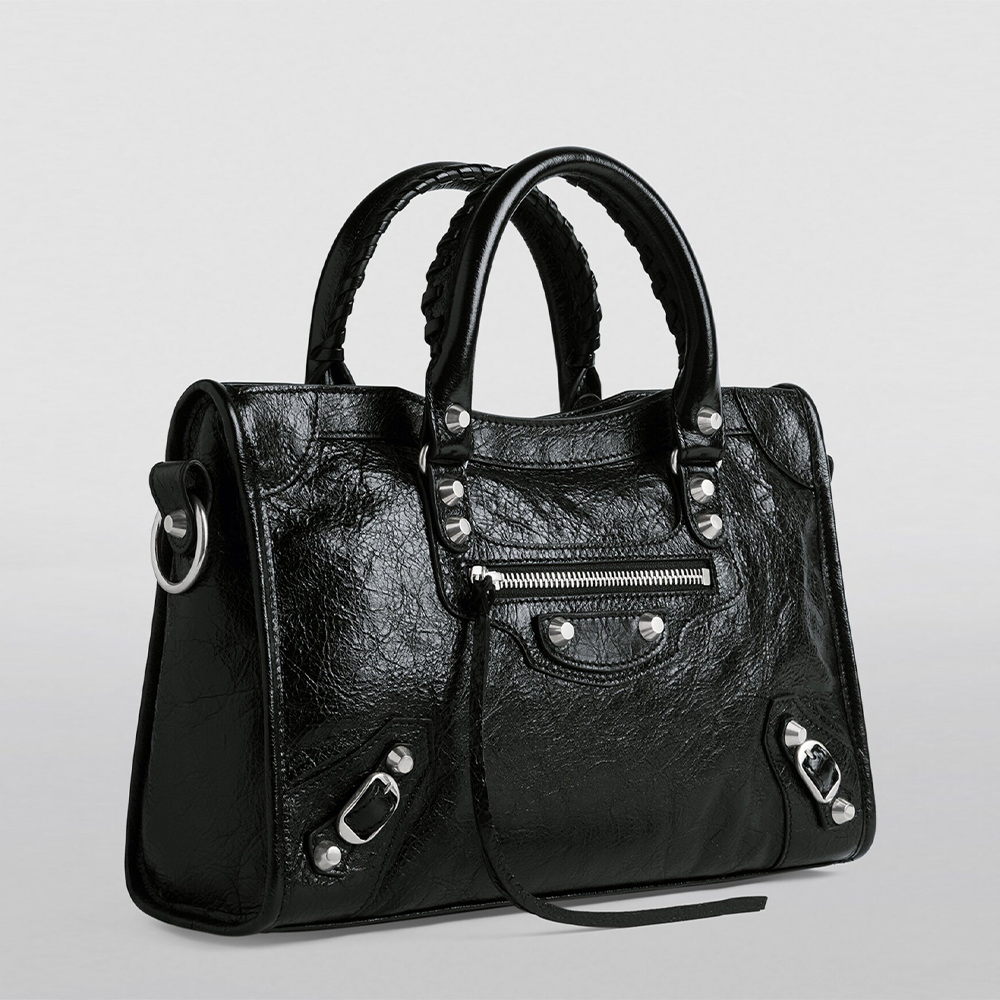 Balenciaga Black Small Leather Le City Top-Handle Bag