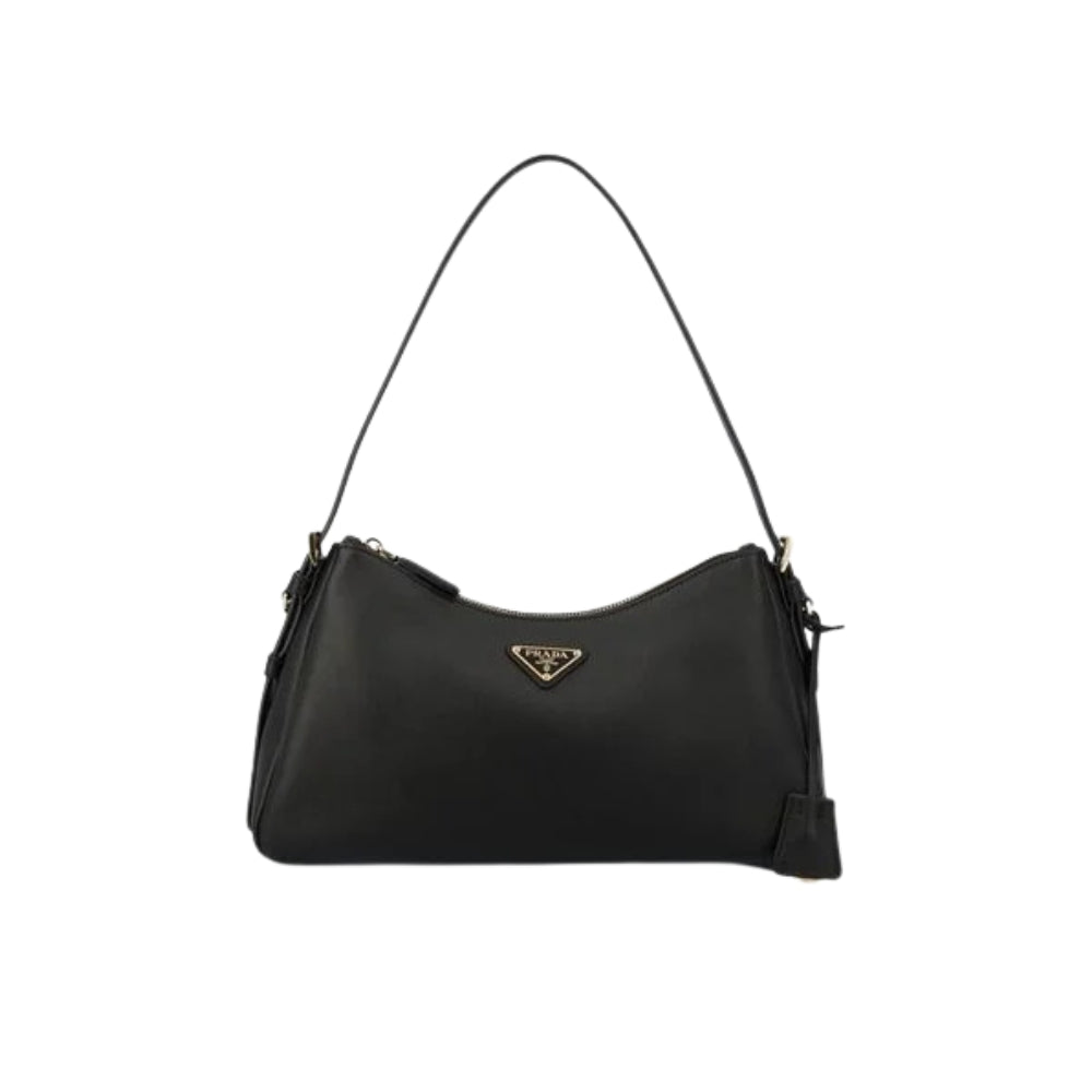 Prada Black Leather Medium Shoulder Bag