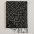 Fendi FF Logo Wool Scarf Black