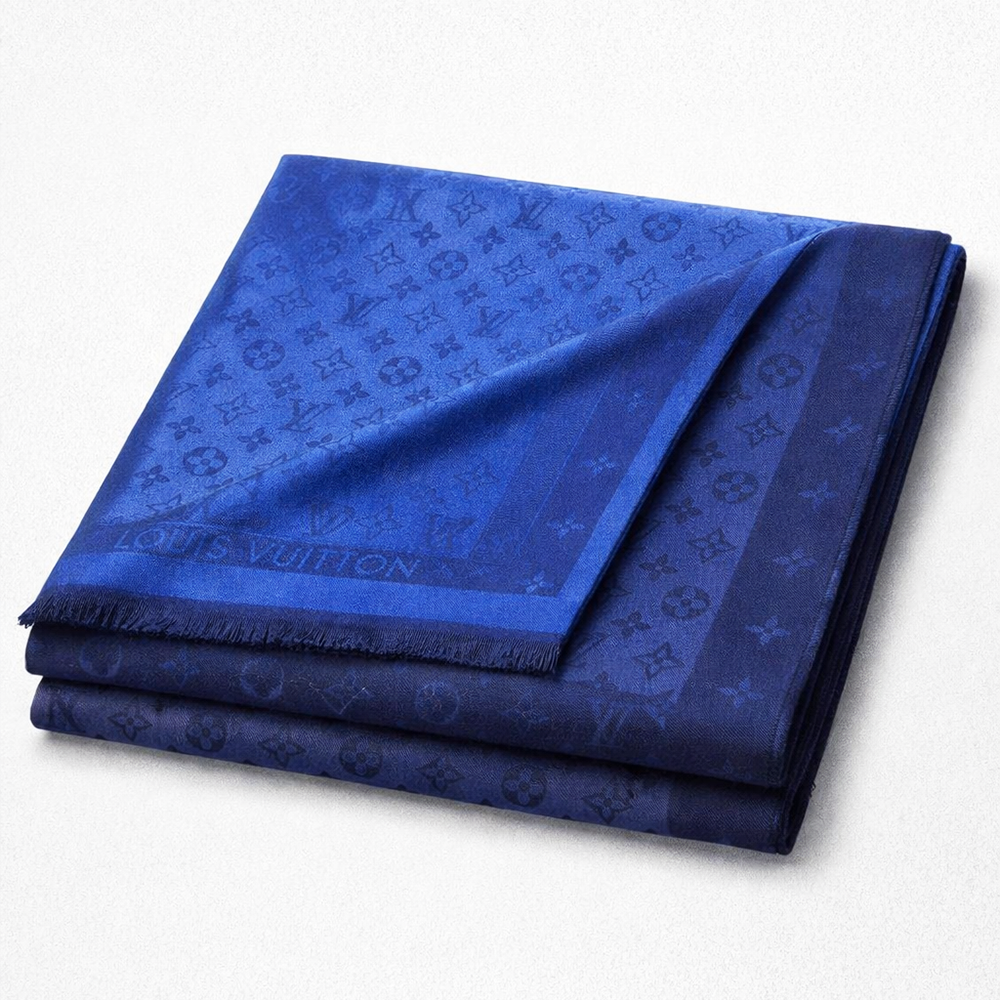 Louis Vuitton Monogram Wool & Silk Scarf – Royal Blue