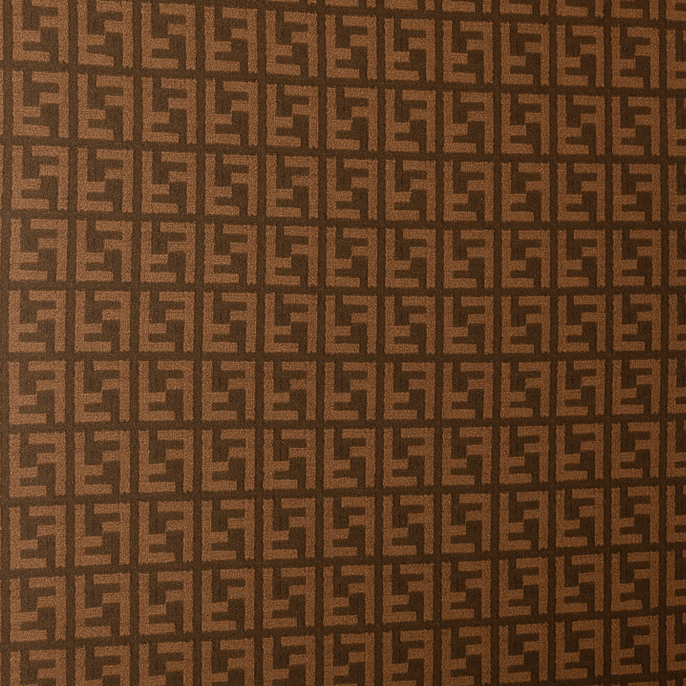 Fendi FF Logo Wool Scarf Brown