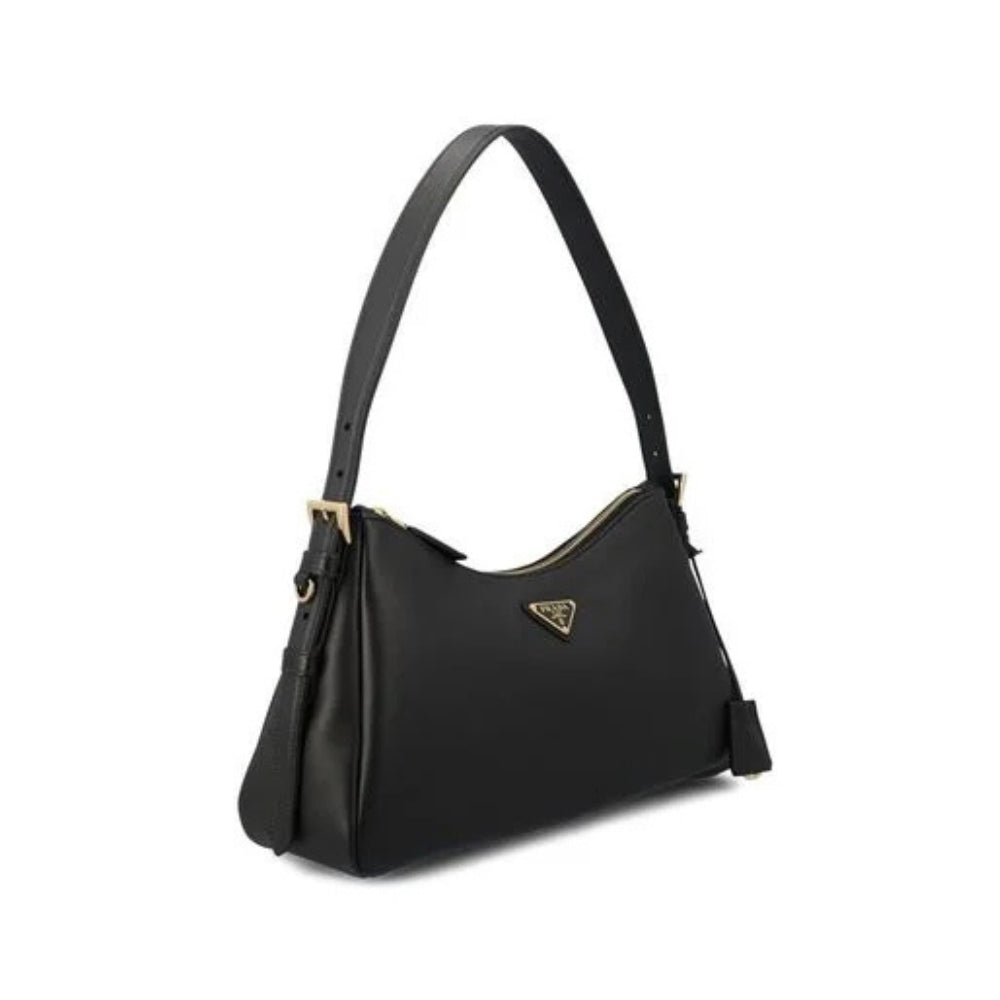 Prada Black Leather Medium Shoulder Bag