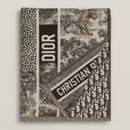 Christian Dior D-Oblique & Toile de Jouy Wool Scarf – Black & Grey