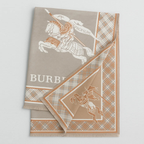 Burberry Equestrian Knight Wool & Cashmere Scarf – Beige