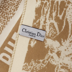Christian Dior Toile de Jouy Embroidered Wool Scarf – Beige & Camel