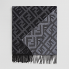 Fendi FF Logo Wool Scarf Black