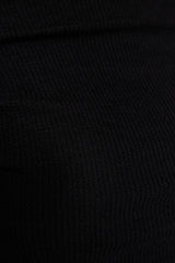 Black Draped Boat Neck Asymmetrical Knitted Blouse - All About Eg