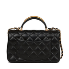Chanel Mini Flap Bag With Gold Top Handle - Black