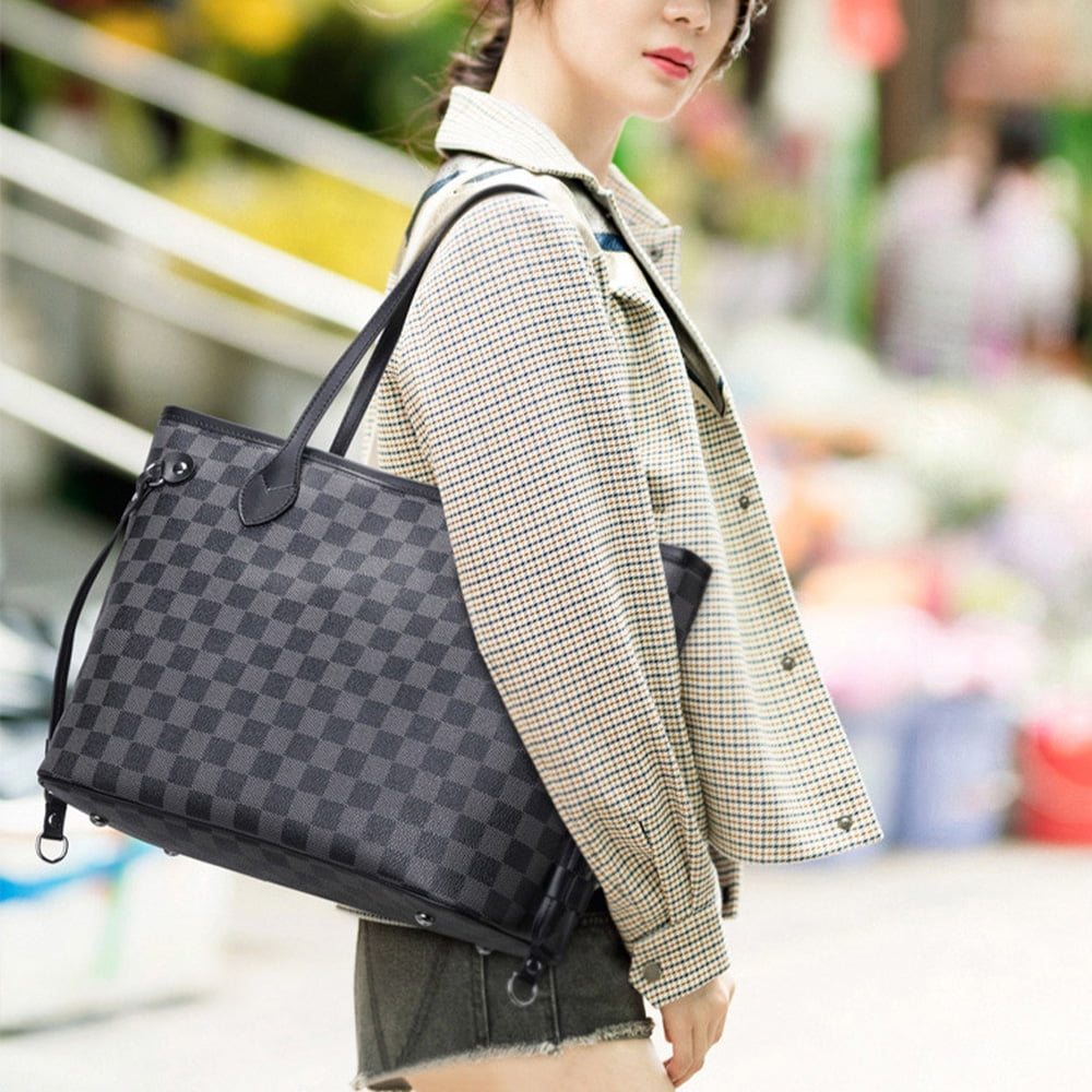 Louis Vuitton Checkered Tote Bag With Inner Pouch - All About Eg
