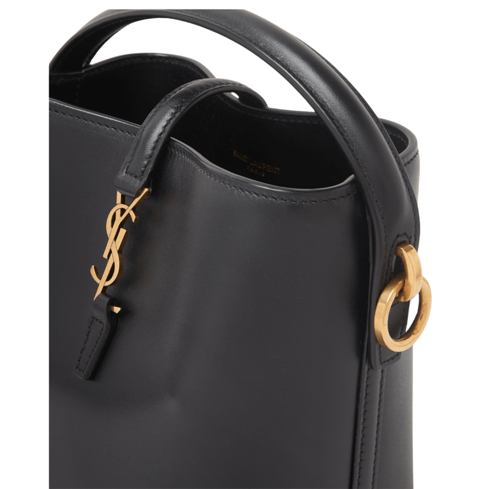 Saint Laurent Le 37 Mini Leather Bucket Bag Black