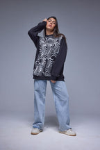 Spider Printed Unisex Oversize Crew Neck Sweatshirt - All About Eg