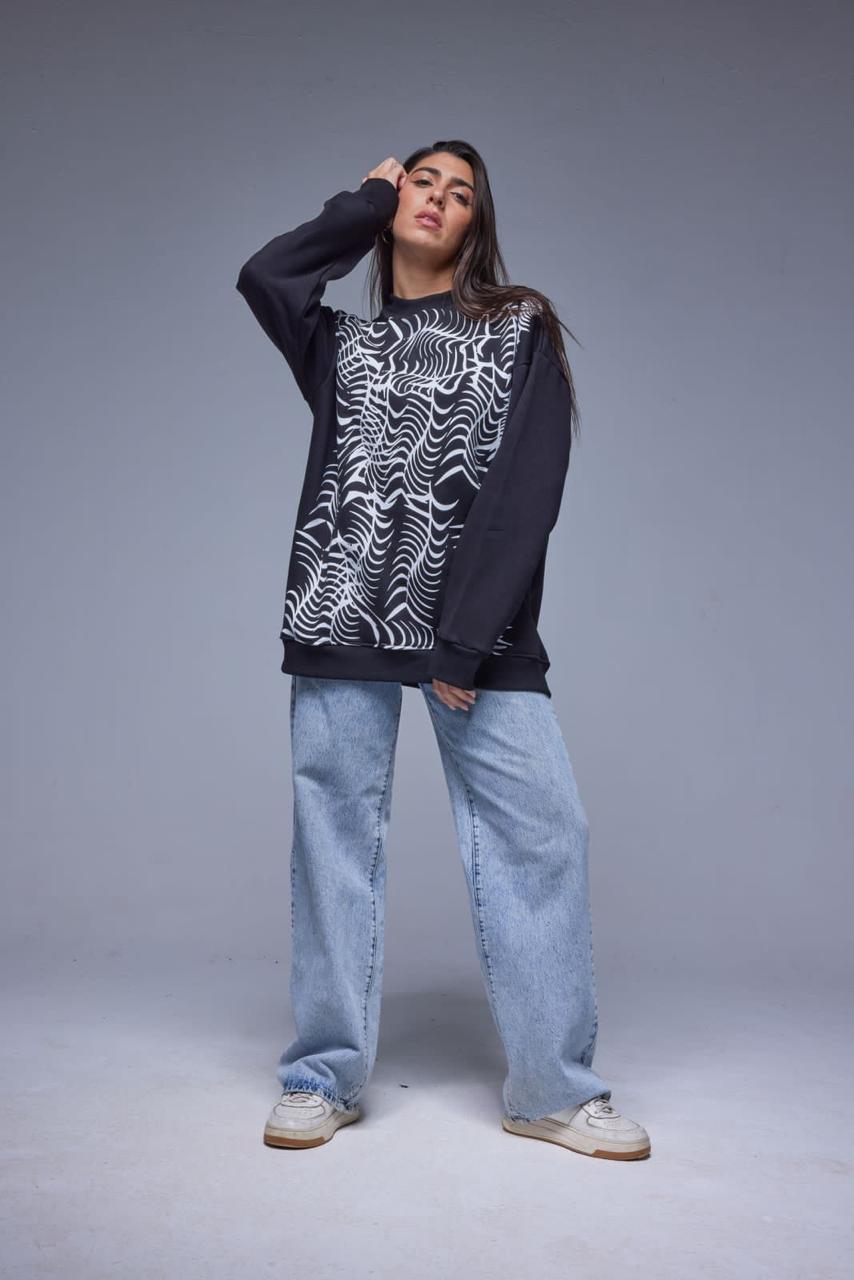 Spider Printed Unisex Oversize Crew Neck Sweatshirt - All About Eg