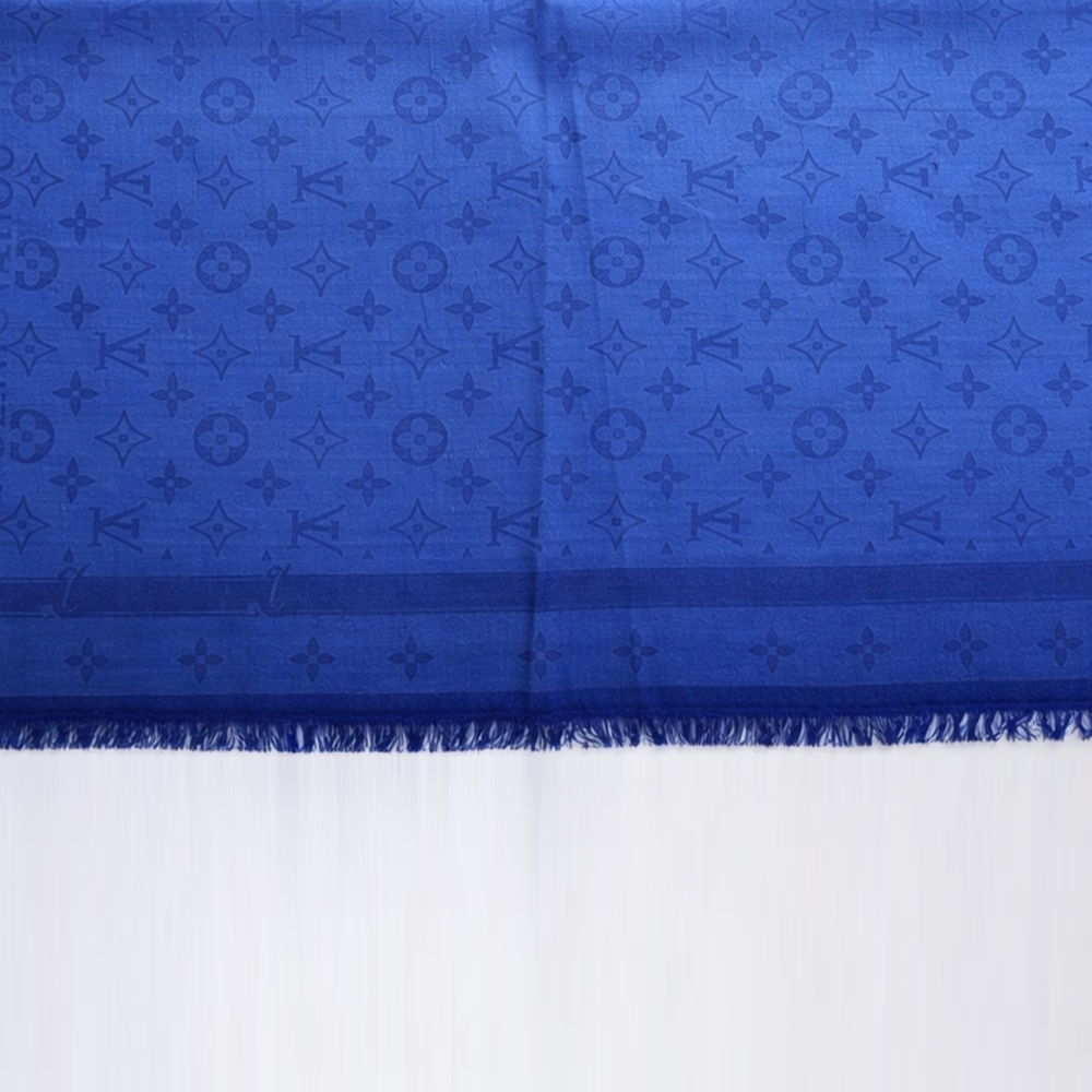 Louis Vuitton Monogram Wool & Silk Scarf – Royal Blue