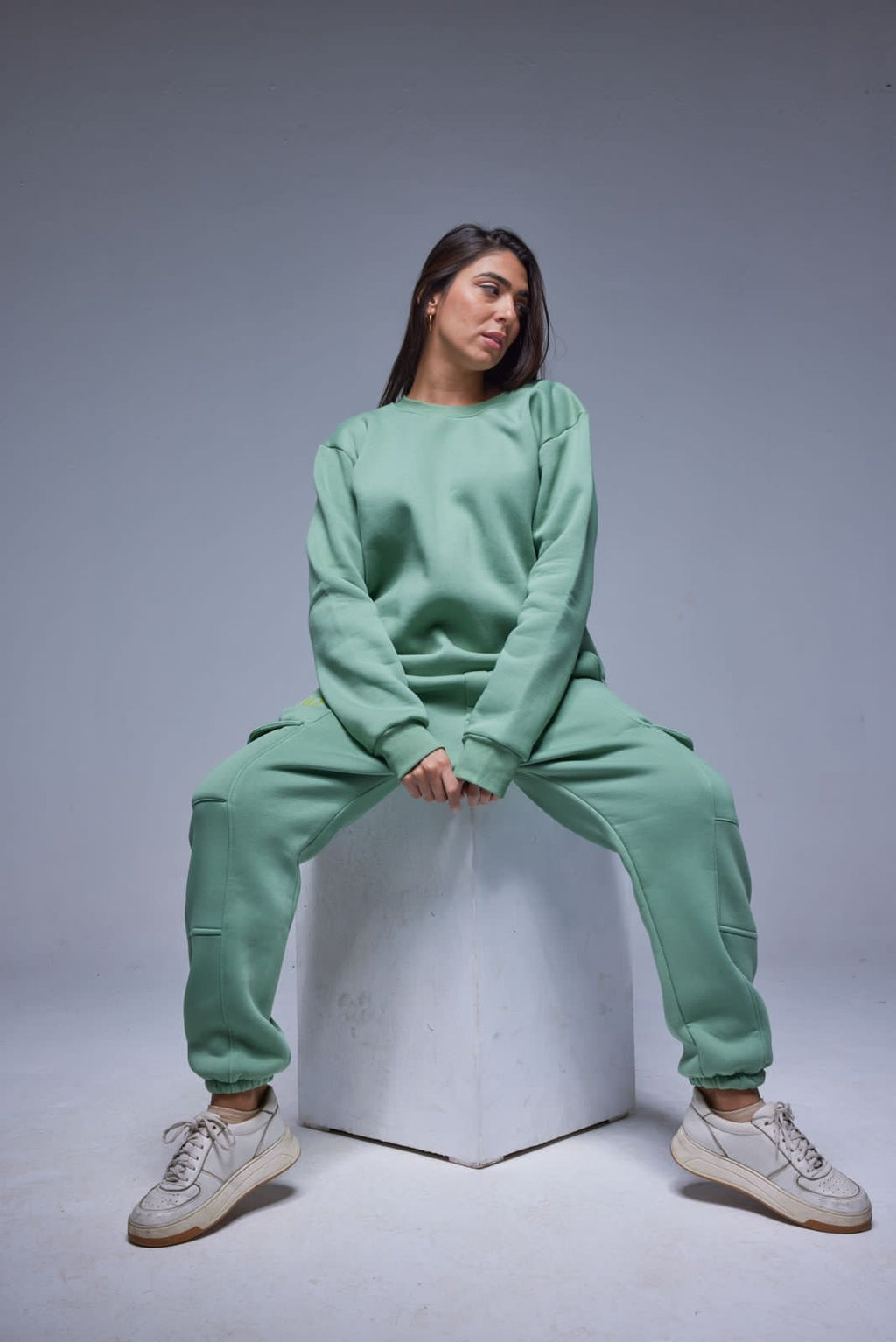 Crew Neck Mint Set Green - All About Eg