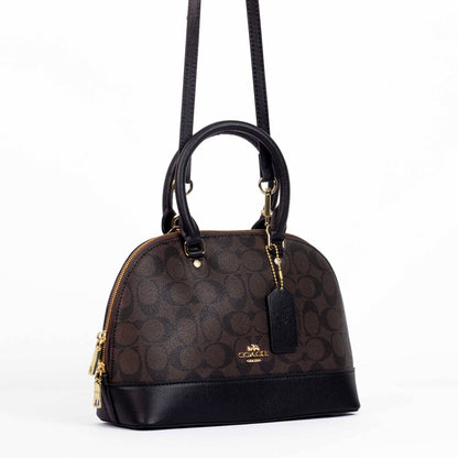 Coach Mini Bennett Satchel In Cross Grain Brown - All About Eg