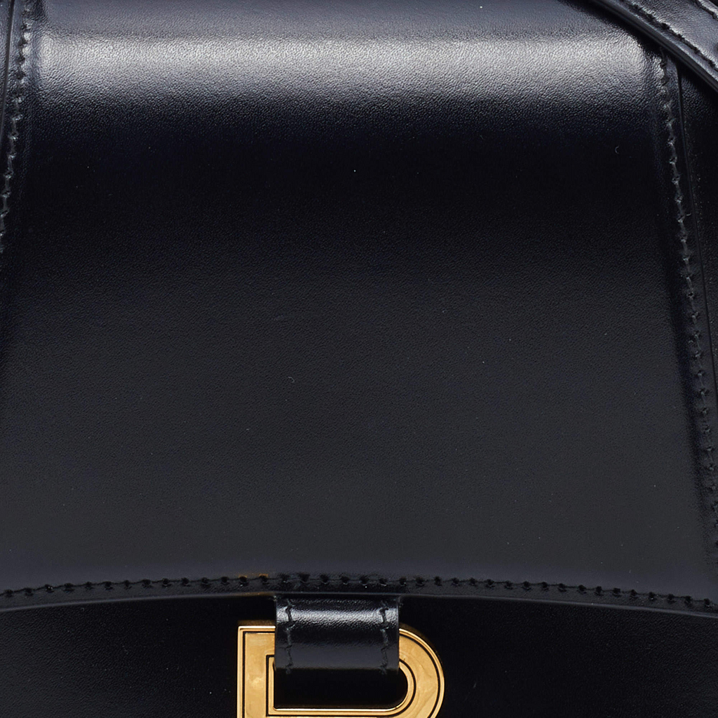Balenciaga Black Leather Hourglass Box Top Handle Bag - All About Eg