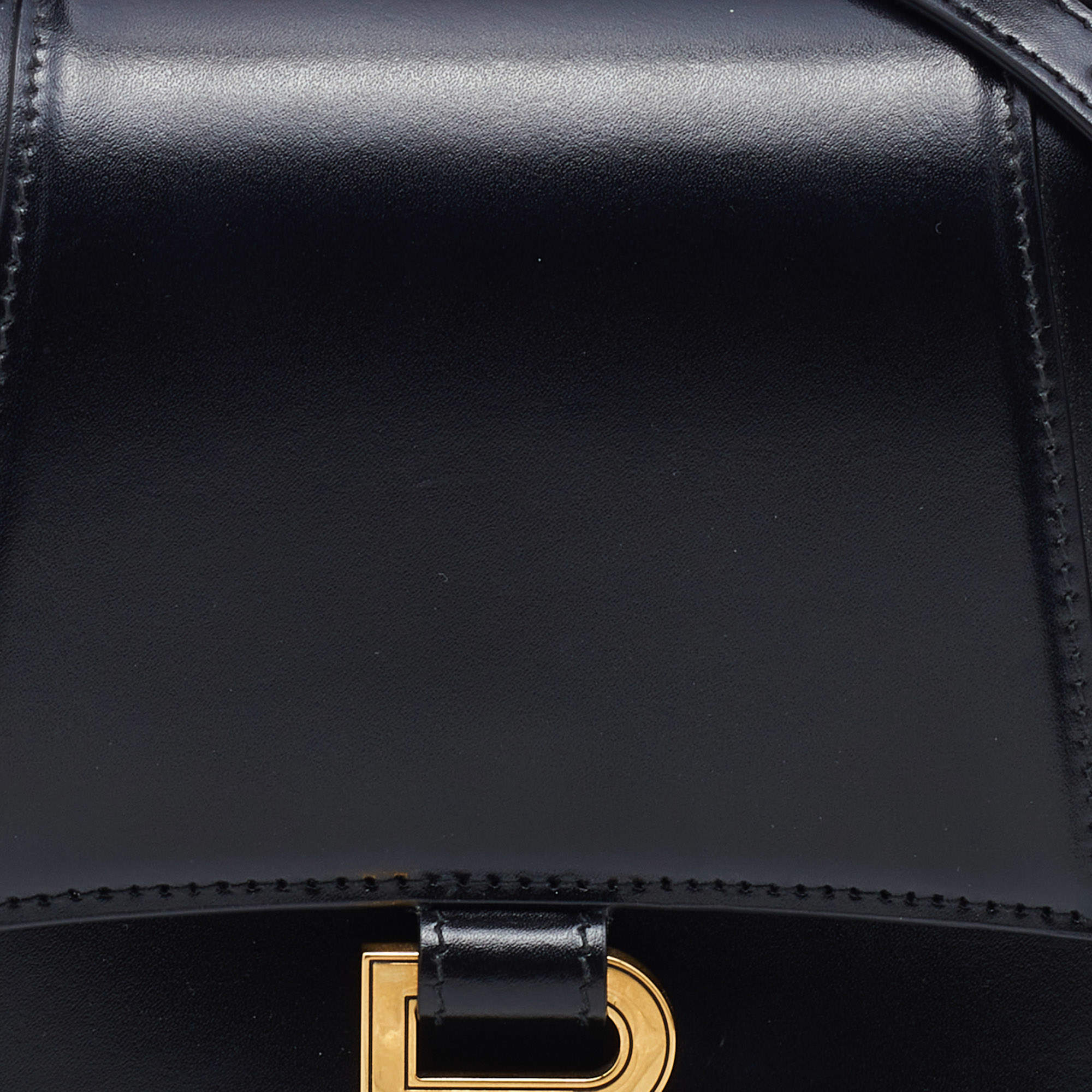 Balenciaga Black Leather Hourglass Box Top Handle Bag - All About Eg