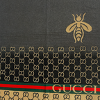 Gucci Reversible GG Wool Scarf with Bee Motif