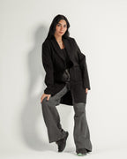 Oversized Knitted Sweater Black Coat Casual Lapel Warm Overcoat With Pockets - All About Eg