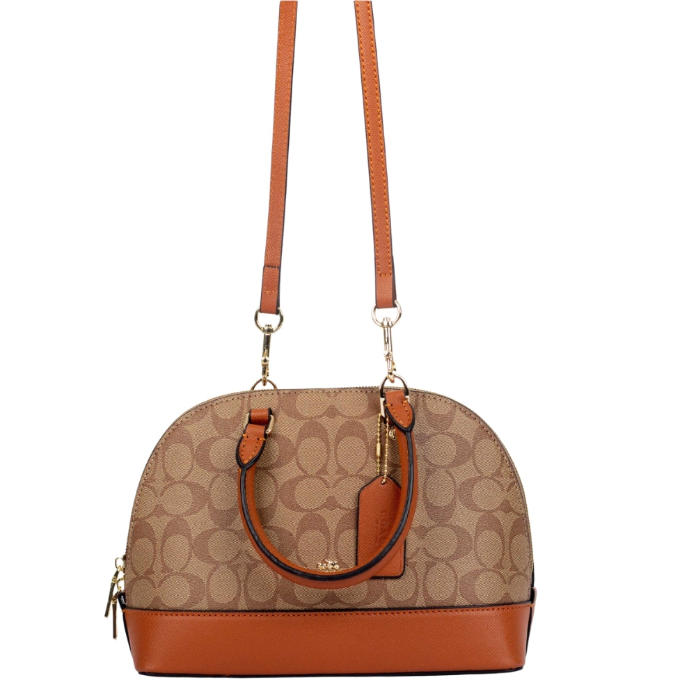 Coach-Medium-Bennett-Satchel-In-Cross Grain Brown