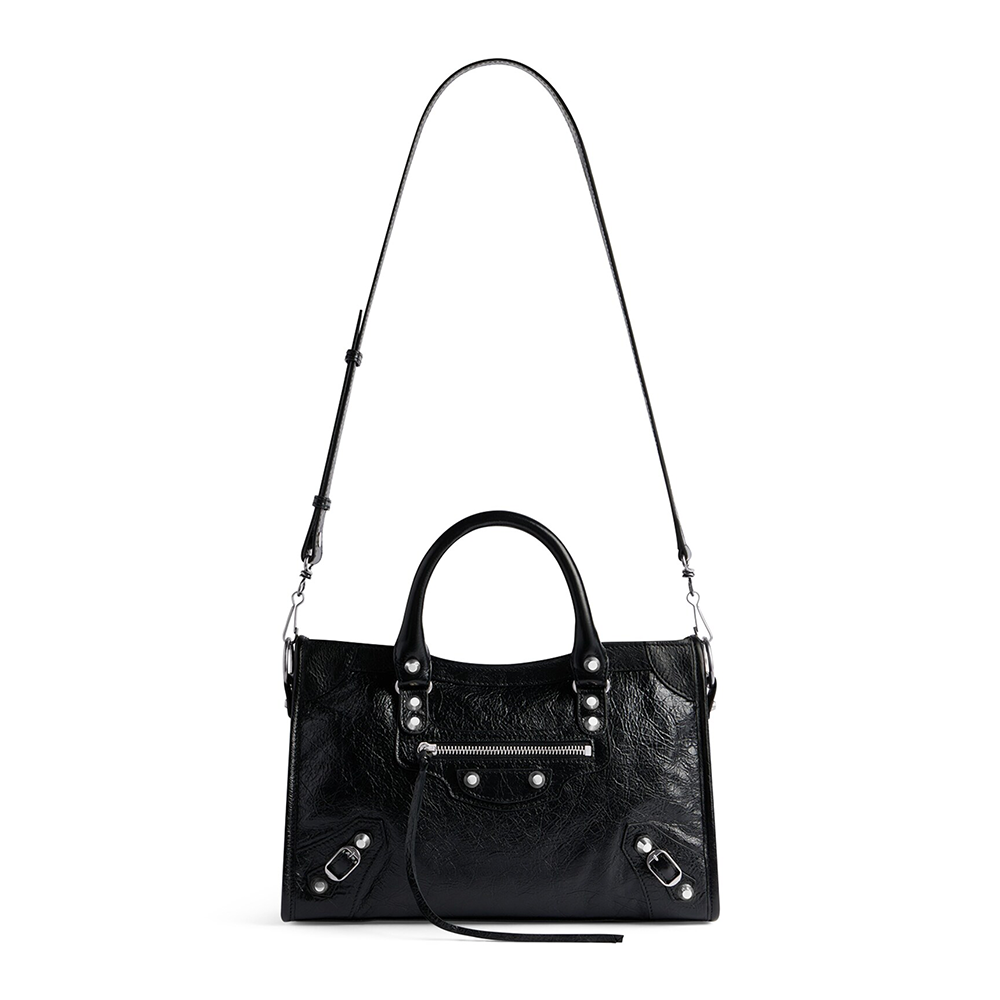 Balenciaga Black Small Leather Le City Top-Handle Bag