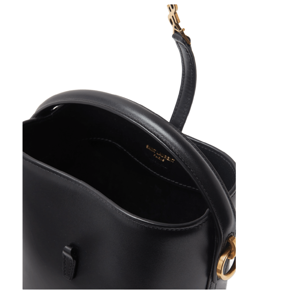 Saint Laurent Le 37 Mini Leather Bucket Bag Black