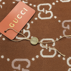 Gucci Reversible GG Jacquard Wool Scarf – Brown & Beige