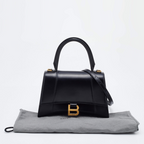 Balenciaga Black Leather Hourglass Box Top Handle Bag - All About Eg
