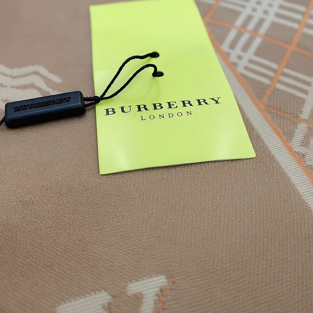 Burberry Equestrian Knight Wool & Cashmere Scarf – Beige