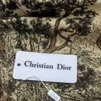 Christian Dior D-Oblique & Toile de Jouy Wool Scarf – Black & Grey