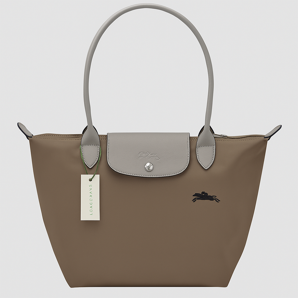 Longchamp Le Pliage M Handbag - Beige & Grey