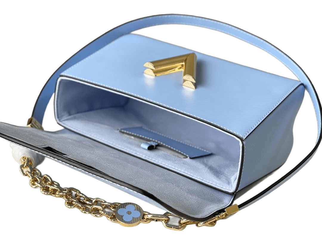 Louis Vuitton Twist MM Monogram Flower Bleu Nuage Blue Shoulder And Crossbody Bags - All About Eg