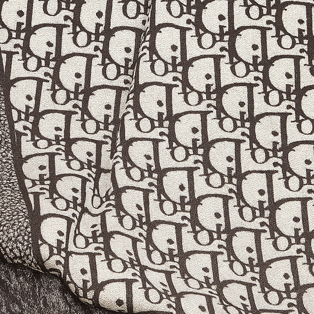 Christian Dior D-Oblique & Toile de Jouy Wool Scarf – Black & Grey