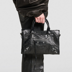 Balenciaga Black Small Leather Le City Top-Handle Bag