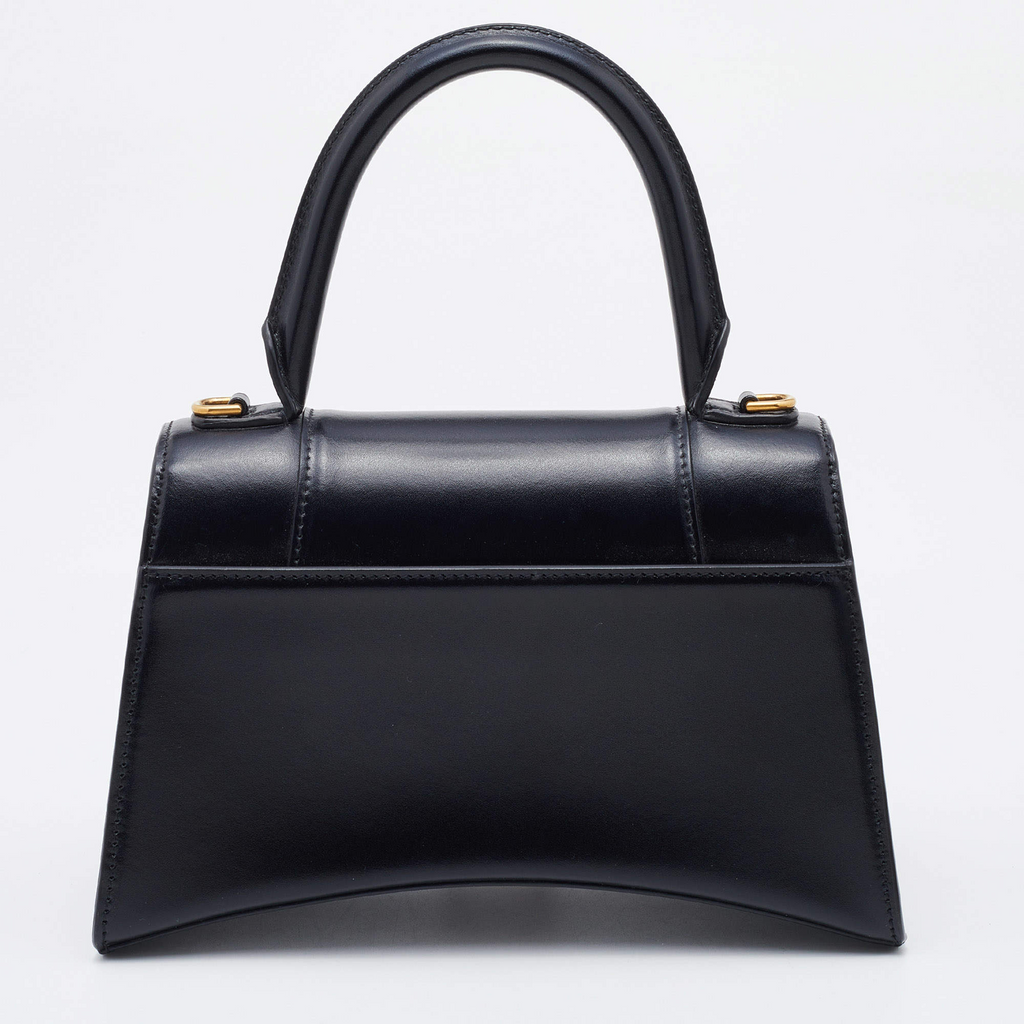 Balenciaga Black Leather Hourglass Box Top Handle Bag - All About Eg