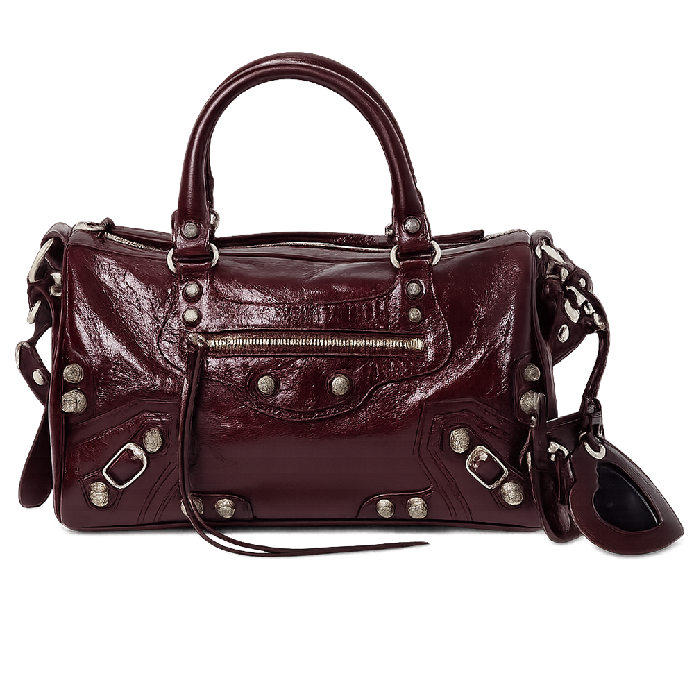 Balenciaga Burgundy Small Leather Le City Top-Handle Bag