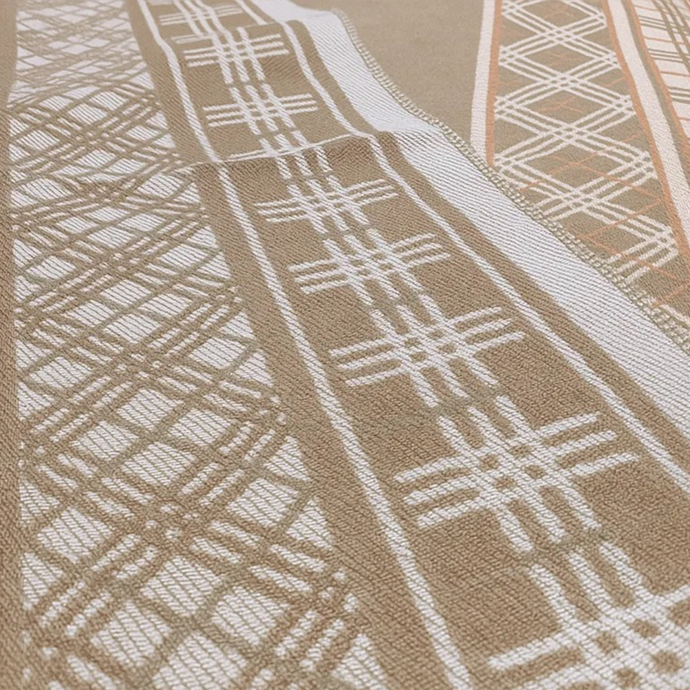 Burberry Equestrian Knight Wool & Cashmere Scarf – Beige