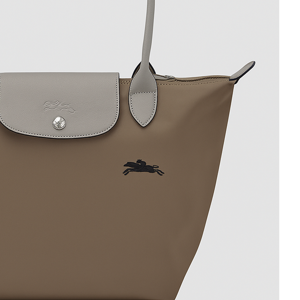 Longchamp Le Pliage M Handbag - Beige & Grey