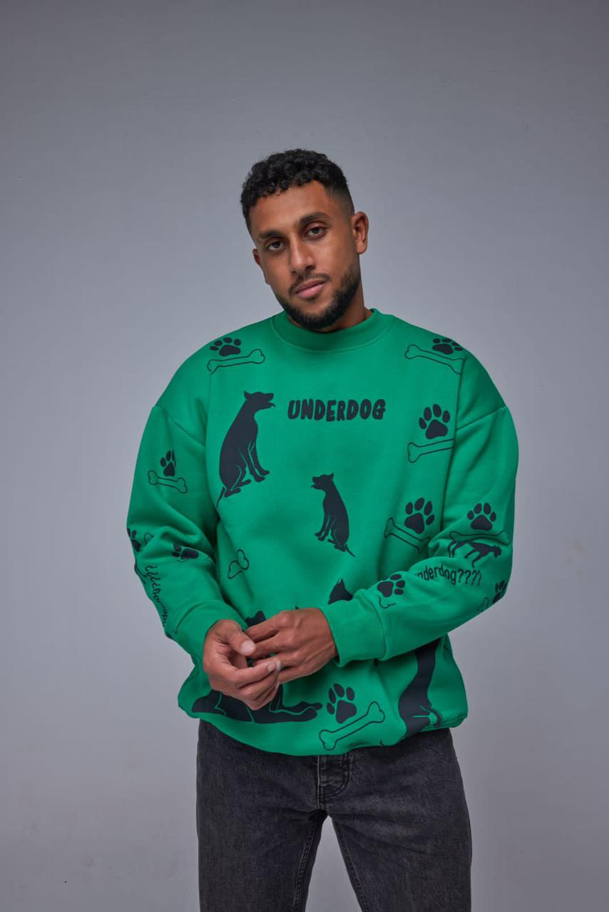Sweatshirt - Green - Oversize - All About Eg
