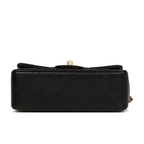 Chanel Mini Flap Bag With Gold Top Handle - Black