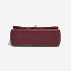 Chanel Mini Flap Bag With Gold Top Handle - Burgundy