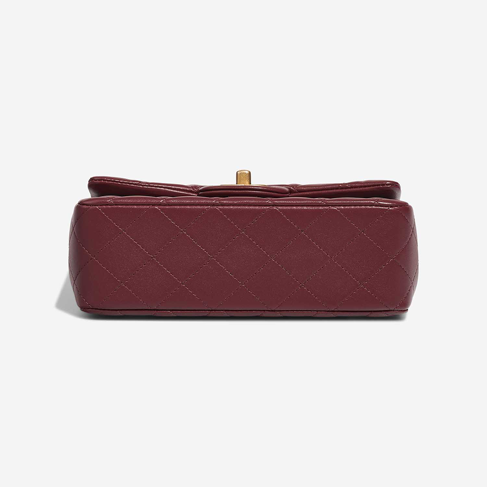 Chanel Mini Flap Bag With Gold Top Handle - Burgundy