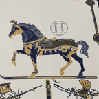 Hermès Horses & Carriage Wool Scarf – Green & Beige