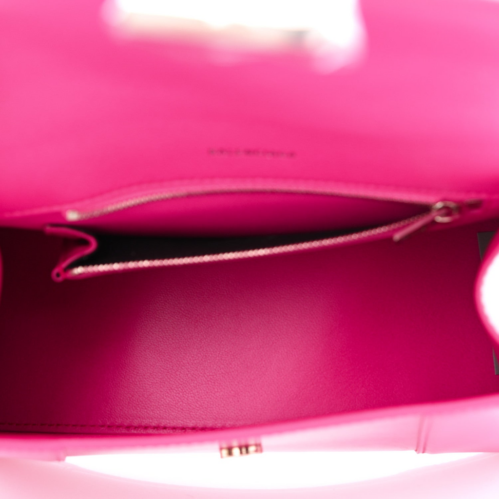 Balenciaga Hourglass Top Handle Shiny Box Acid Fuchsia - All About Eg